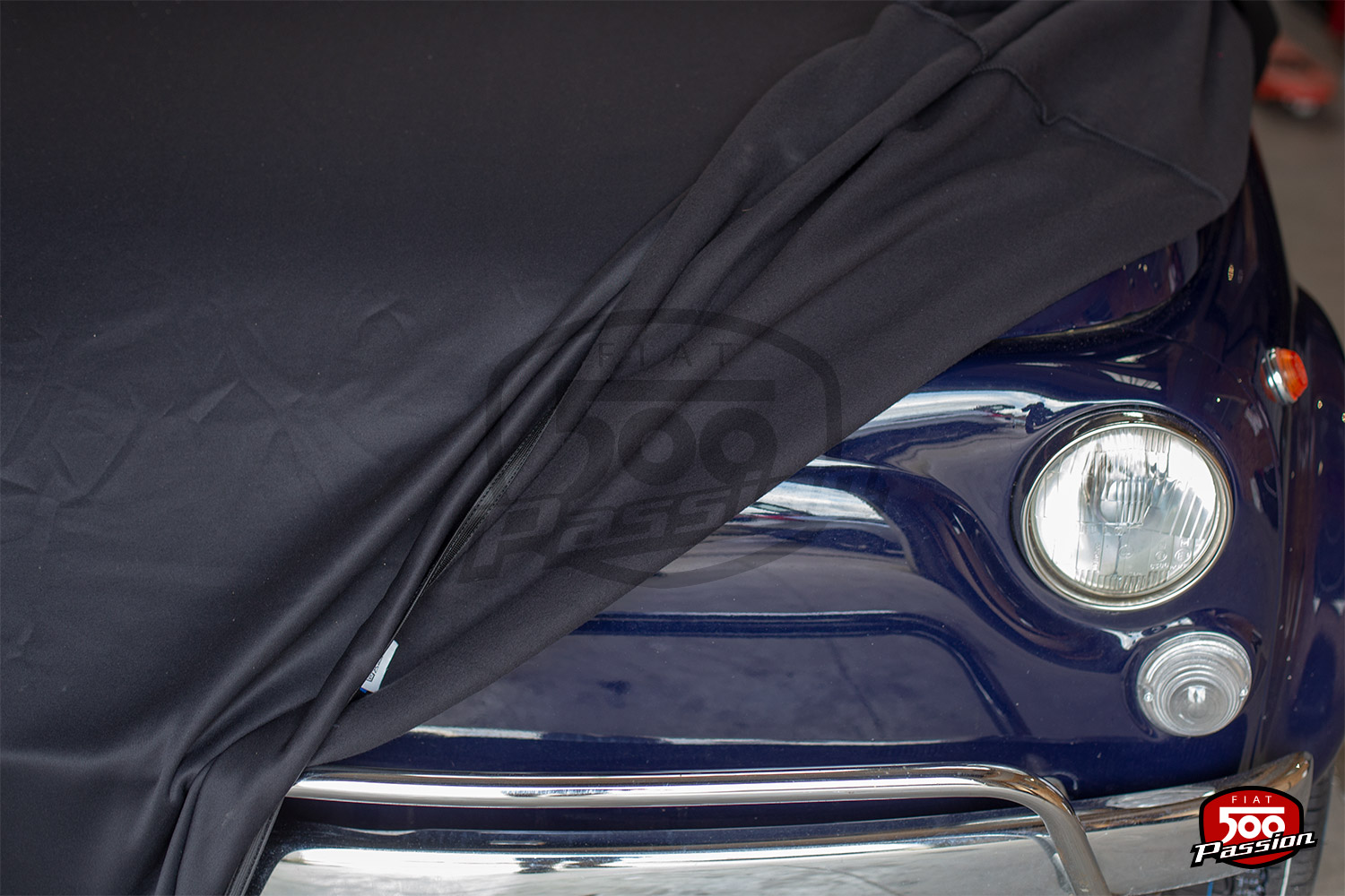 Bâche protection sur-mesure Fiat 500 Nuova - Housse Jersey Coverlux+© :  usage garage